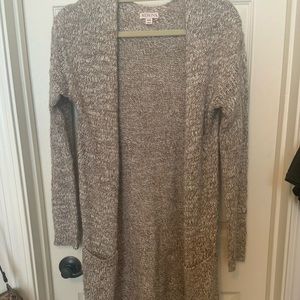 Brown knit maxi cardigan